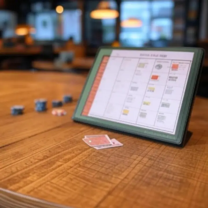 Stolik pokerowy przygotowany na wieczorne wydarzenie w DeckNightBar