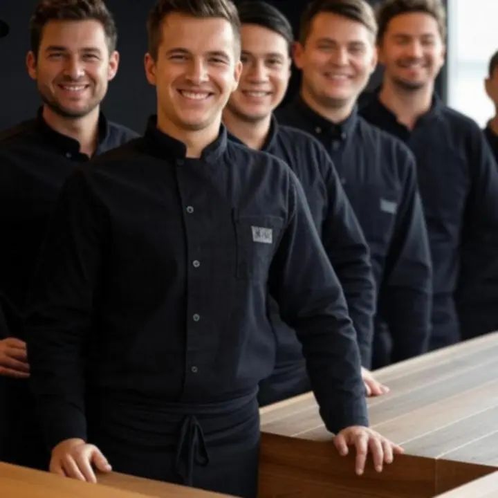 Uśmiechnięty zespół obsługi za barem w DeckNightBar